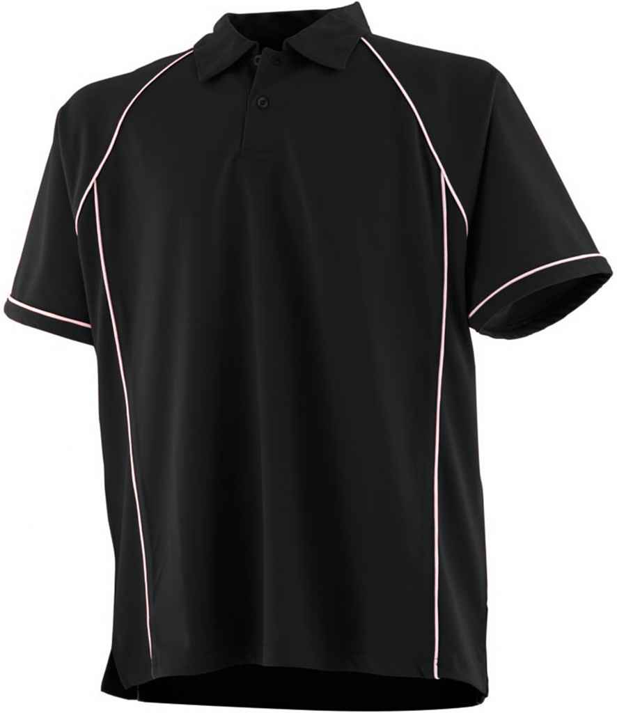 Finden & Hales Finden + Hales Kids Performance Piped Polo Shirt Black/White