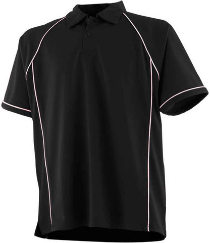 Finden & Hales Finden + Hales Kids Performance Piped Polo Shirt Black/White