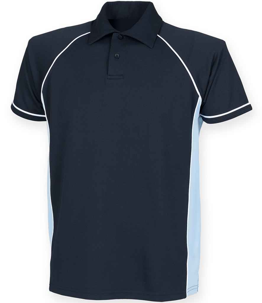 Finden & Hales Finden + Hales Kids Performance Piped Polo Shirt Navy/Sky Blue/White