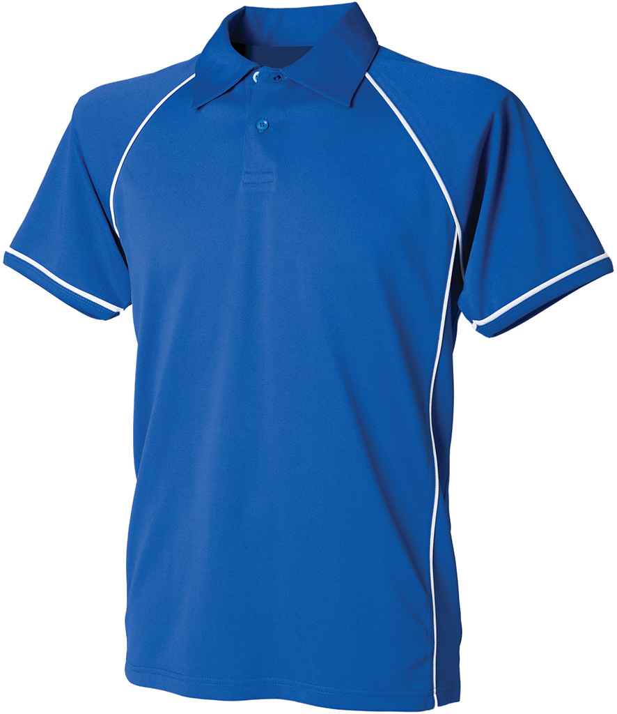 Finden & Hales Finden + Hales Kids Performance Piped Polo Shirt Royal Blue/White