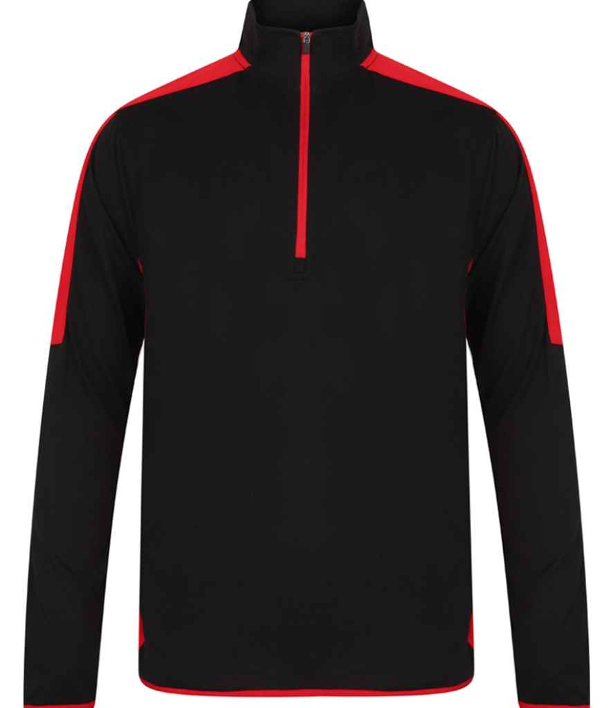 Finden & Hales Finden + Hales Contrast Zip Neck Midlayer Top Black/Red