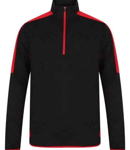 Finden & Hales Finden + Hales Contrast Zip Neck Midlayer Top Black/Red