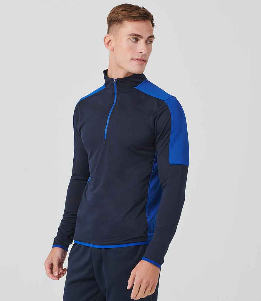 Finden + Hales Contrast Zip Neck Midlayer Top - model image