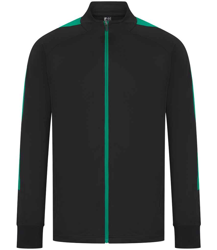 Finden & Hales Finden + Hales Knitted Tracksuit Top Black/Emerald