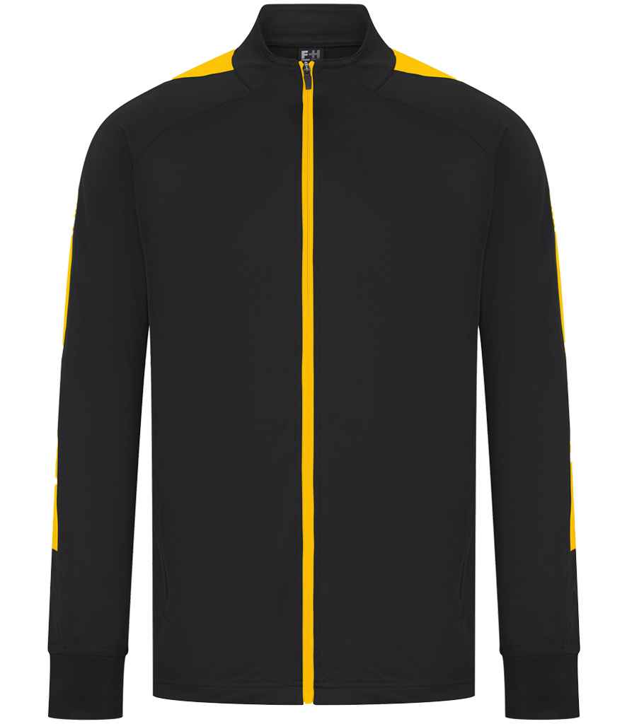 Finden + Hales Knitted Tracksuit Top in Black/Gold
