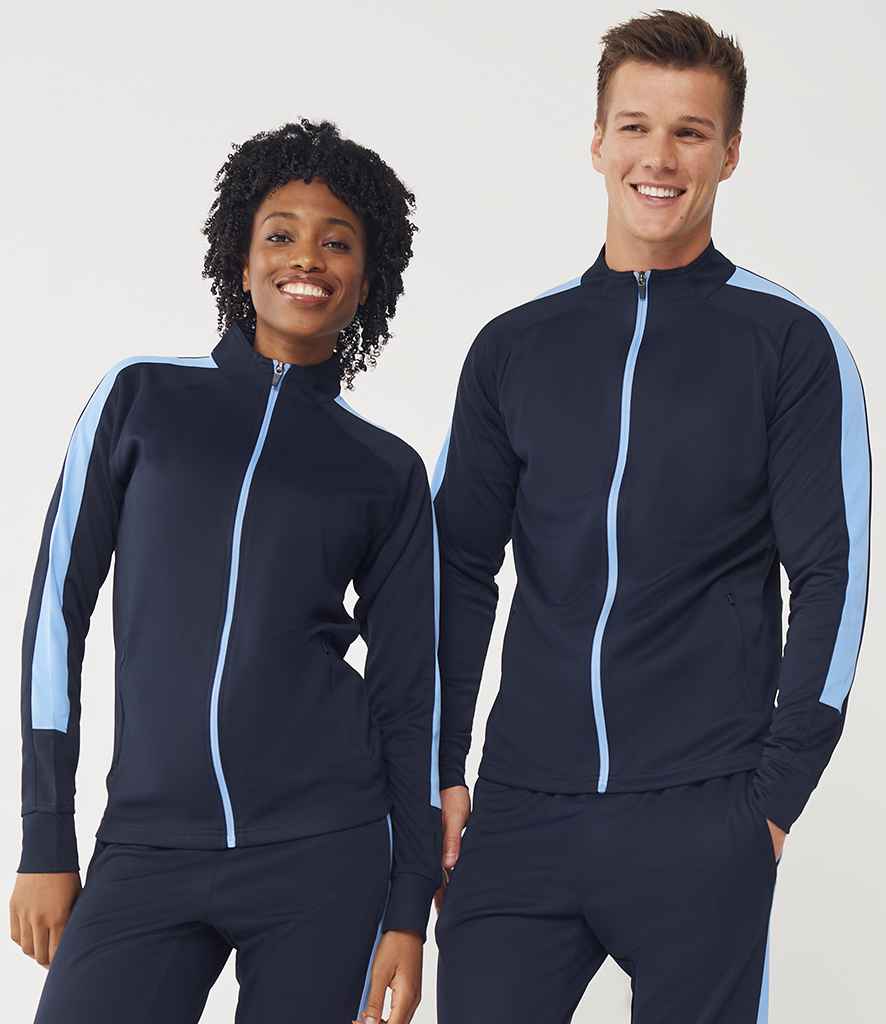 Finden & Hales Finden + Hales Knitted Tracksuit Top Navy/Sky blue