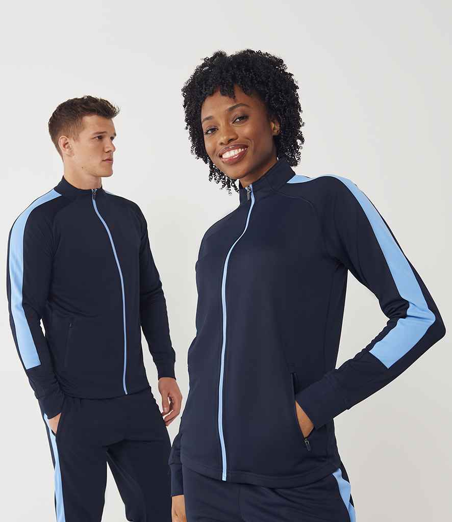 Finden & Hales Finden + Hales Knitted Tracksuit Top Navy/Sky blue