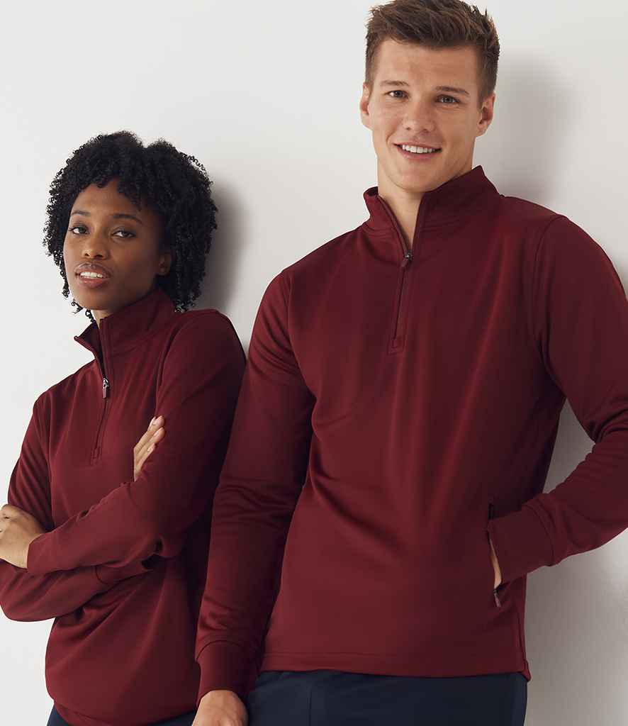Finden & Hales Finden + Hales 1/4 Zip Tracksuit Top Burgundy/Burgundy