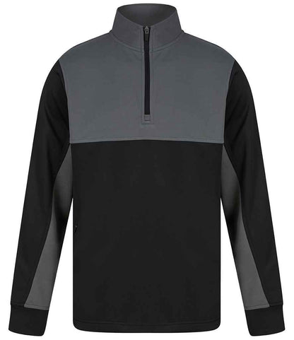 Finden & Hales Finden + Hales 1/4 Zip Tracksuit Top Black/Gunmetal
