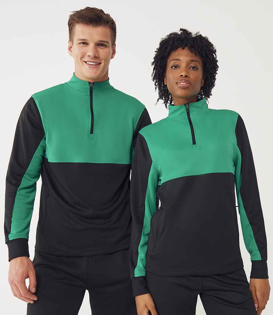 Finden & Hales Finden + Hales 1/4 Zip Tracksuit Top Black/Emerald