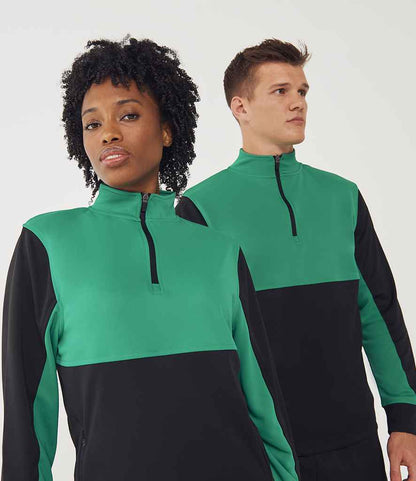 Finden & Hales Finden + Hales 1/4 Zip Tracksuit Top Black/Emerald