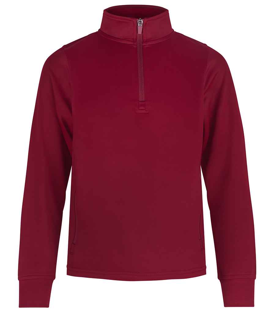 Finden + Hales Kids 1/4 Zip Tracksuit Top in Burgundy/Burgundy