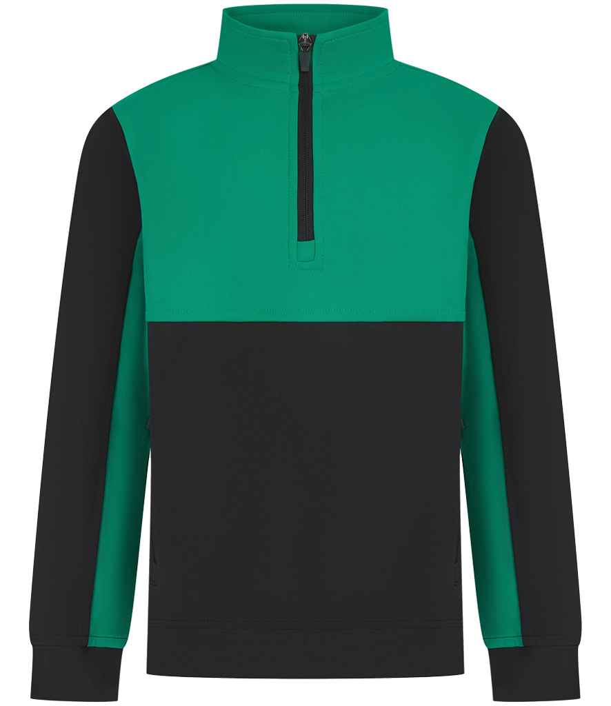 Finden & Hales Finden + Hales Kids 1/4 Zip Tracksuit Top Black/Emerald