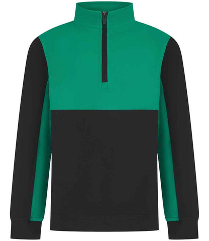 Finden & Hales Finden + Hales Kids 1/4 Zip Tracksuit Top Black/Emerald