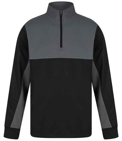 Finden & Hales Finden + Hales Kids 1/4 Zip Tracksuit Top Black/Gunmetal