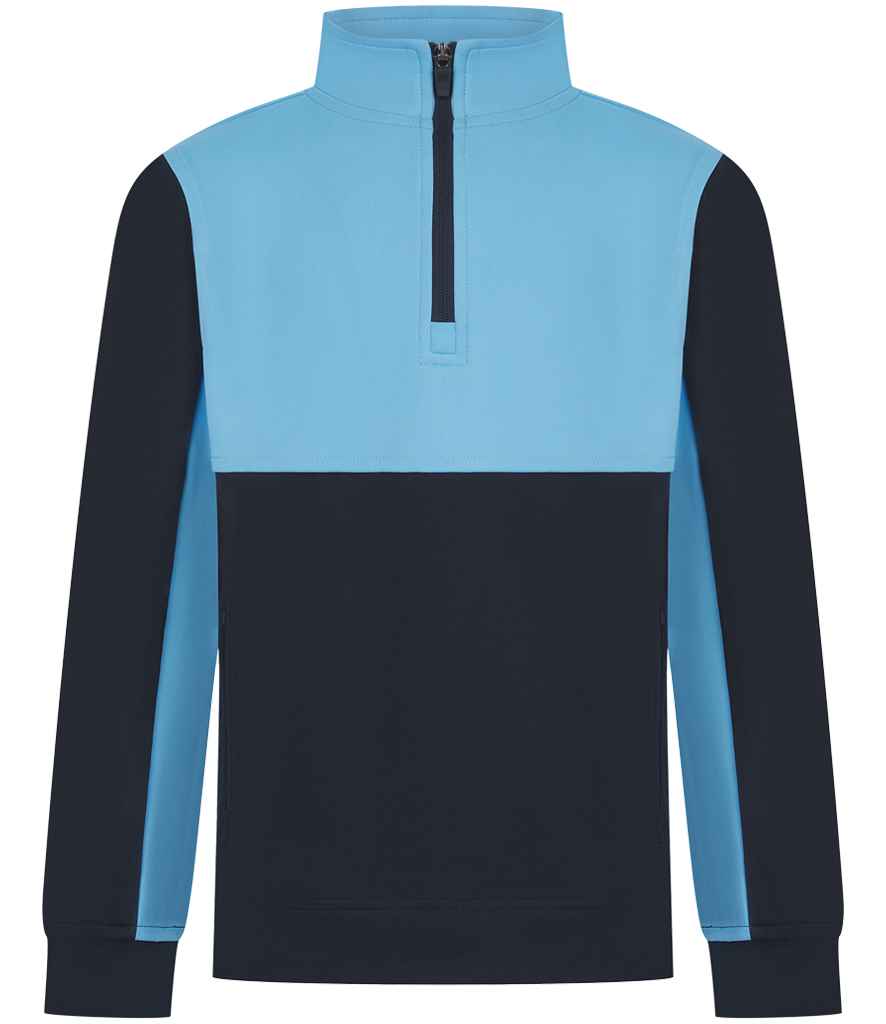 Finden + Hales Kids 1/4 Zip Tracksuit Top in Navy/Sky blue