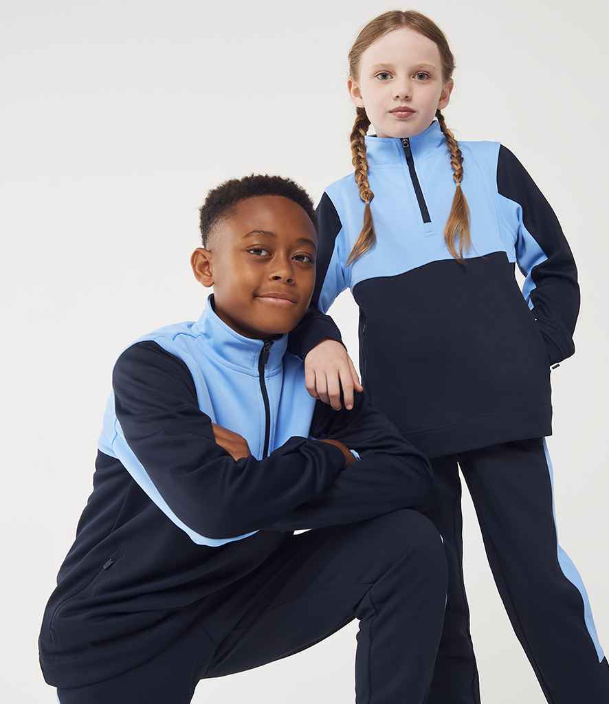 Finden & Hales Finden + Hales Kids 1/4 Zip Tracksuit Top Navy/Sky blue