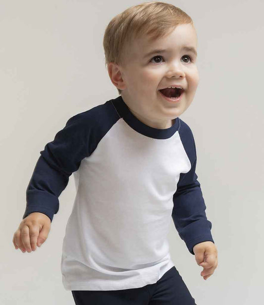 Larkwood Baby/Toddler Long Sleeve Baseball T-Shirt - model image