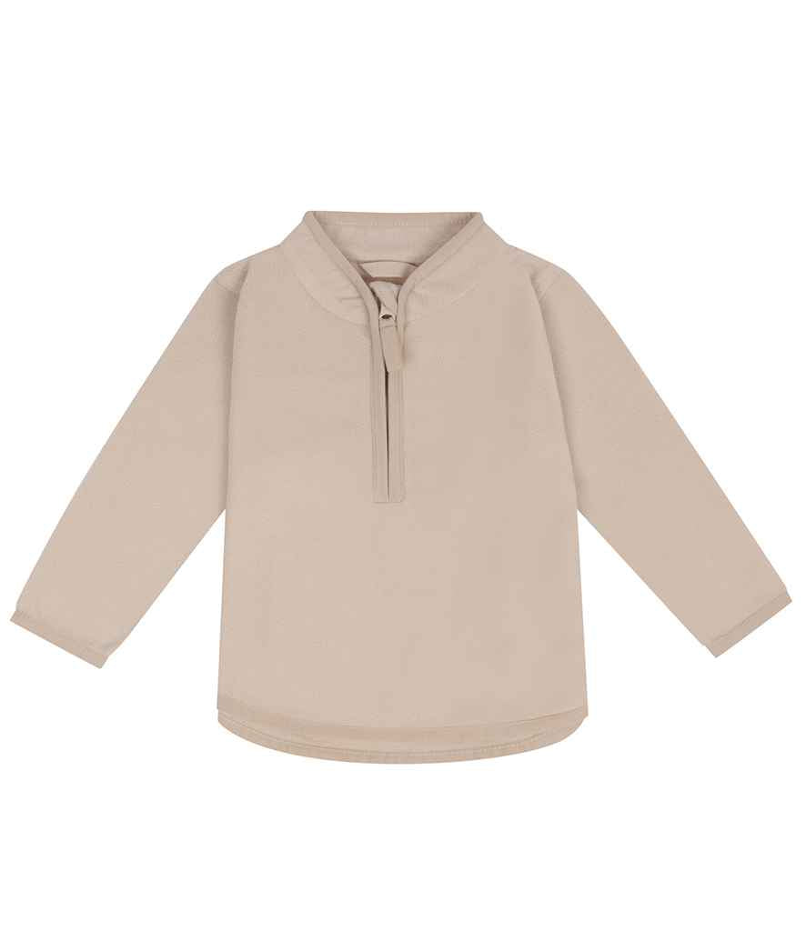 Larkwood Kids 1/2 Zip Lightweight Fleece in Light Stone