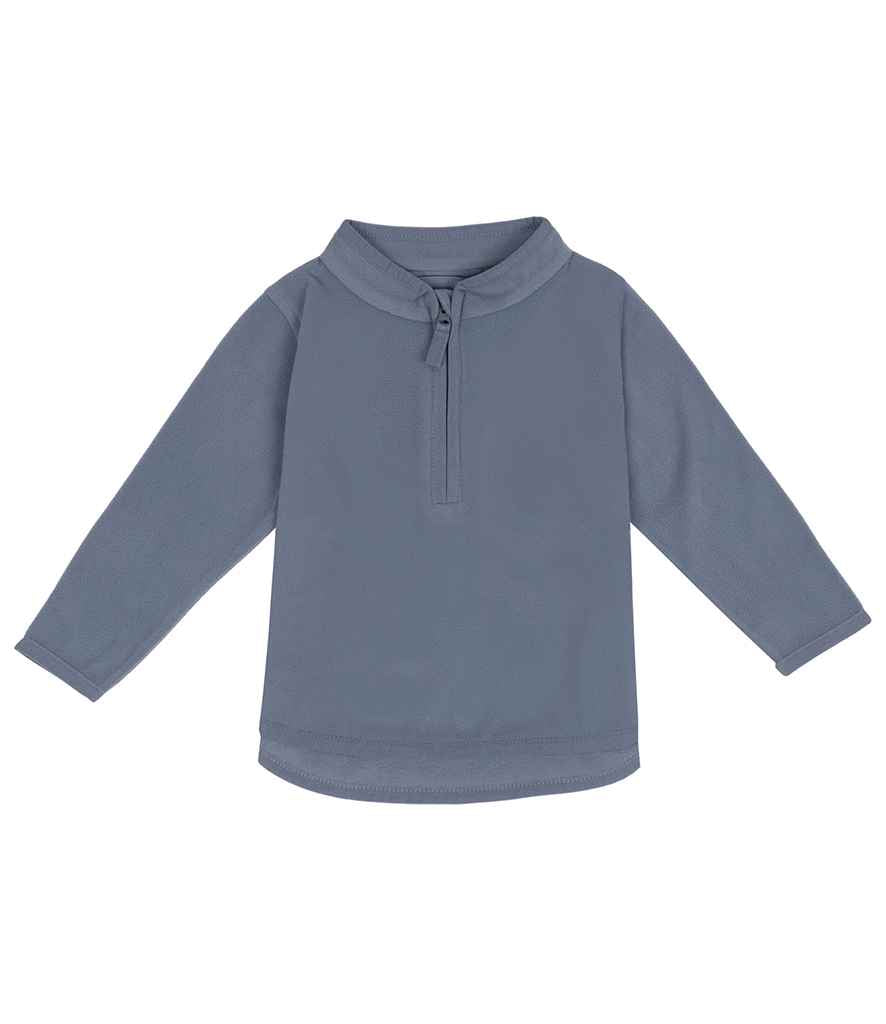 Larkwood Kids 1/2 Zip Lightweight Fleece in Stone Blue