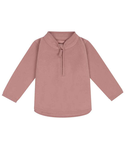 Larkwood Kids 1/2 Zip Lightweight Fleece in Soft Pink