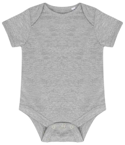 Larkwood Essential Short Sleeve Baby Bodysuit in Heather Grey