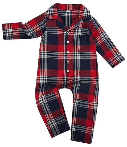 Larkwood Baby/Toddler Tartan All In One in Red/Navy