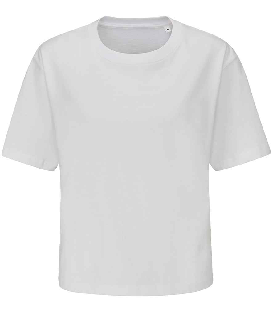 Mantis Ladies Cropped Heavy T-Shirt in White