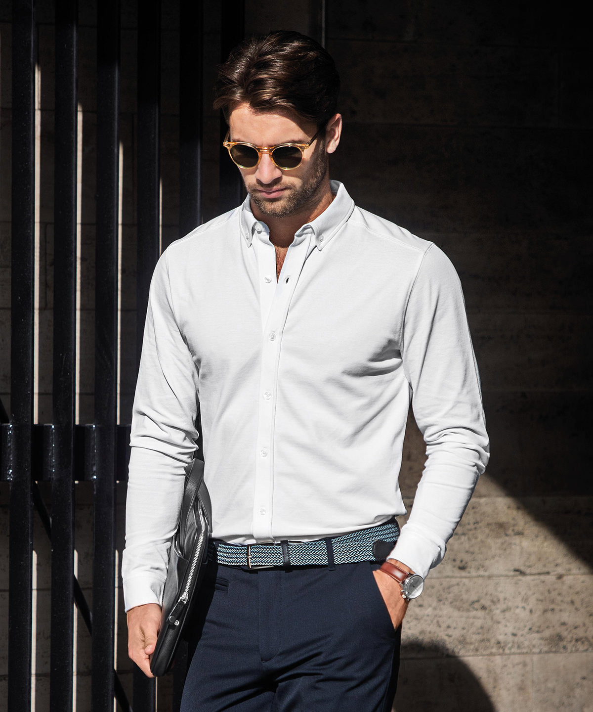 Nimbus Kingston – stretch deluxe piqué shirt Black