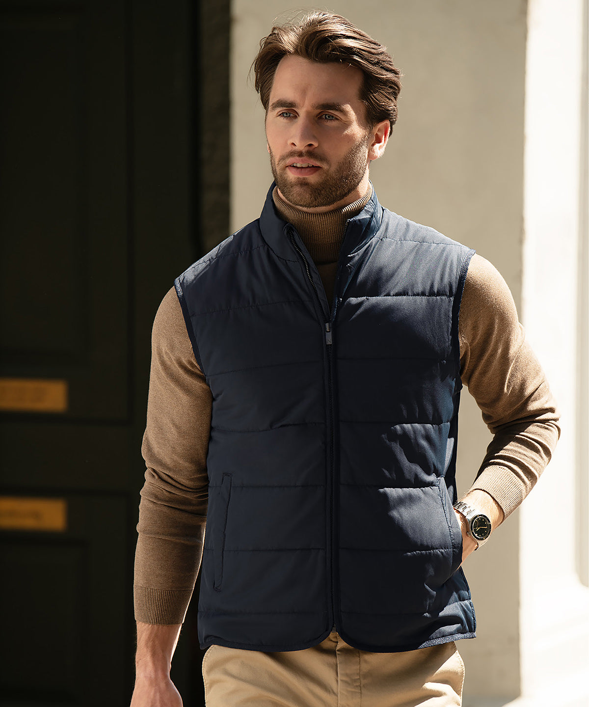 Nimbus Hudson – horizontal quilted gilet Black