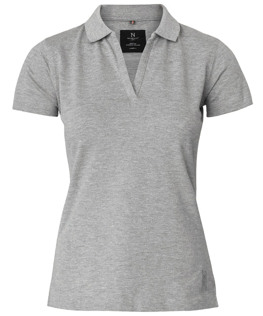 Nimbus Women’s Harvard v-neck – stretch deluxe polo Grey Melange