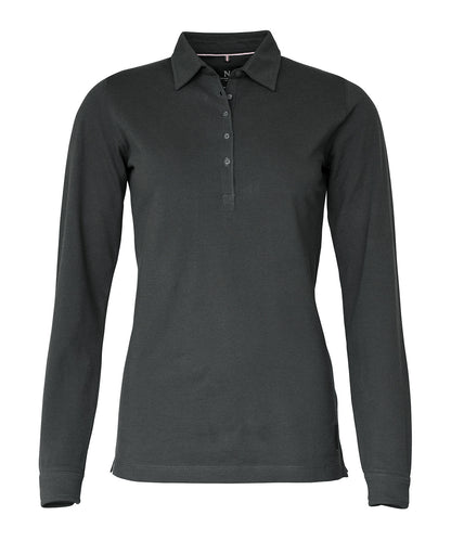 Nimbus Women’s Carlington – deluxe long sleeve polo Charcoal
