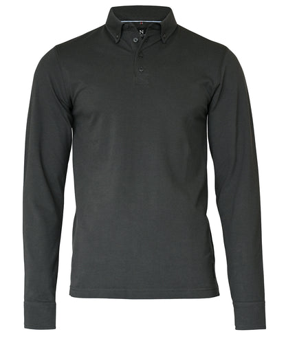 Nimbus Carlington – deluxe long sleeve polo Charcoal