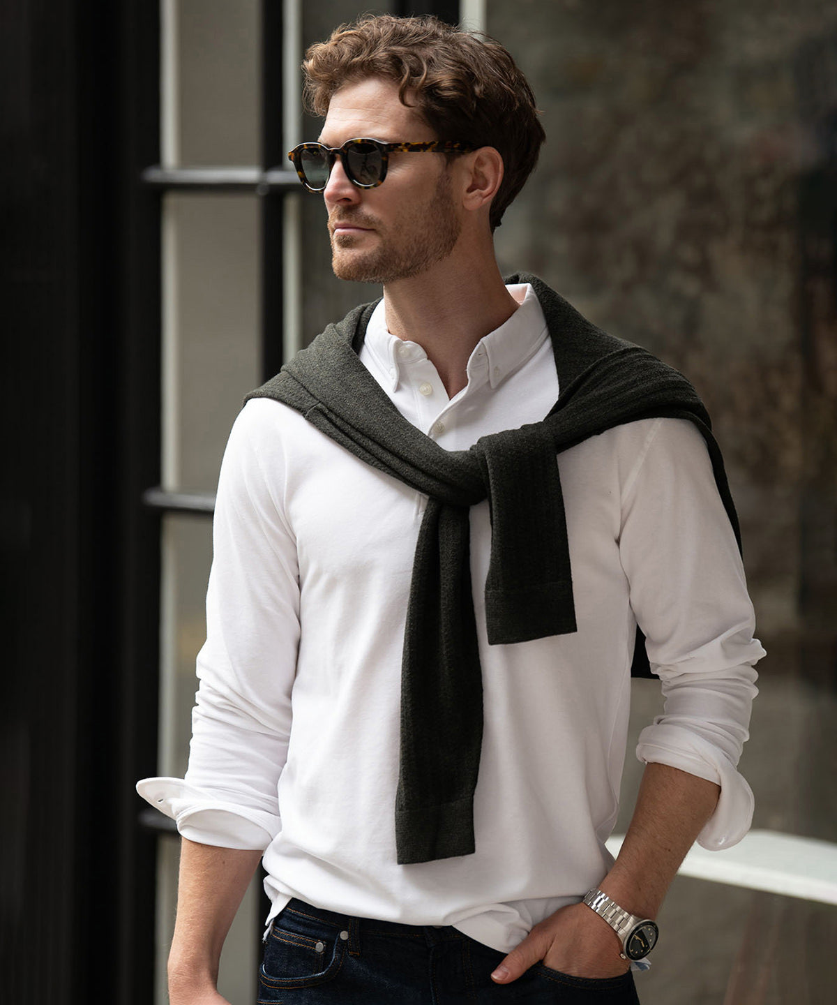 Nimbus Carlington – deluxe long sleeve polo Black