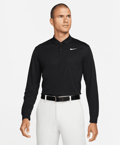 Nike Nike Dri-FIT Victory solid long sleeve polo Black/White