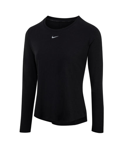 Nike Women’s Nike One Luxe Dri-FIT long sleeve standard fit top Black/Reflective Silver