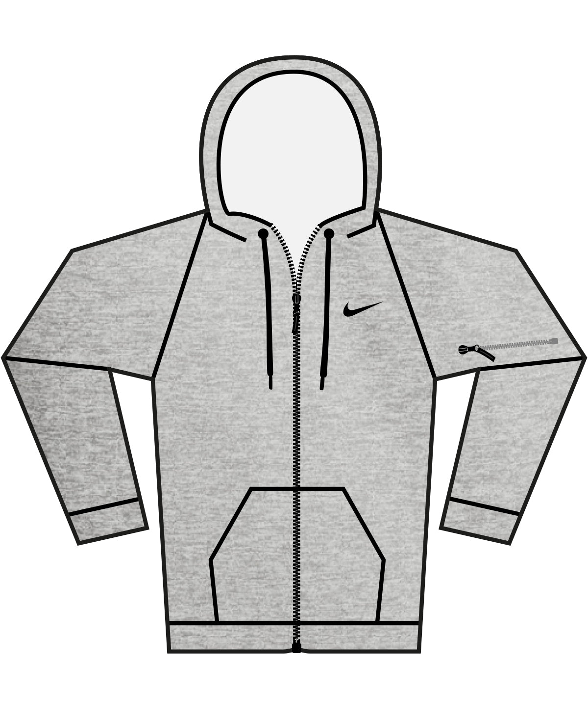 Nike Nike men’s full-zip fitness hoodie Dark Grey Heather/ Particle Grey/ Black