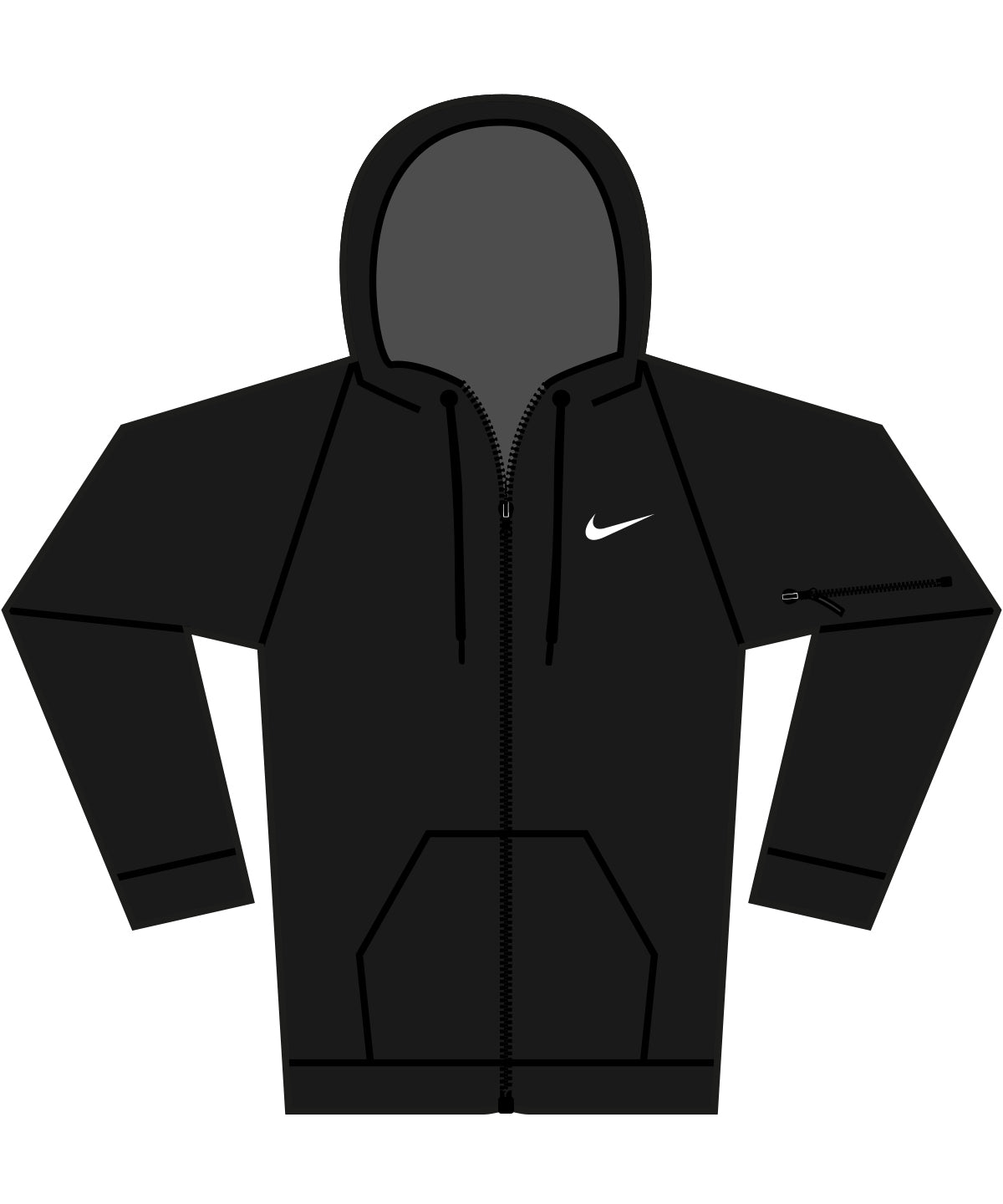 Nike Nike men’s full-zip fitness hoodie Black/ Black/ White