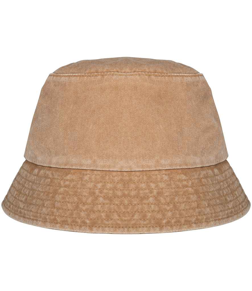 Native Spirit Faded Bucket Hat in Washed Dark Camel