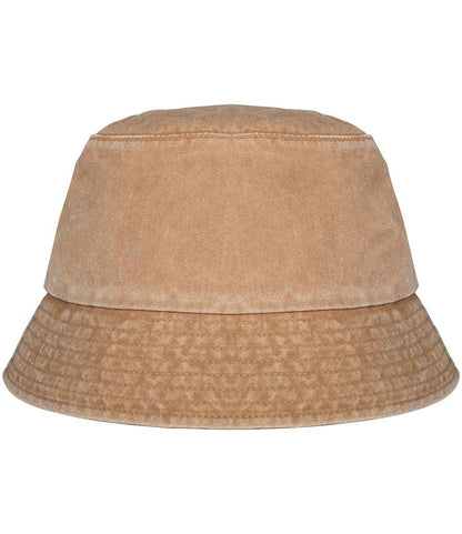 Native Spirit Faded Bucket Hat in Washed Dark Camel