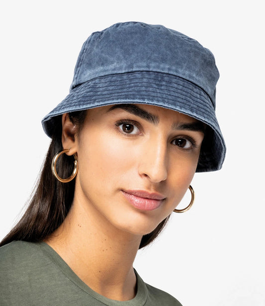 Native Spirit Faded Bucket Hat - Washed Navy - Model