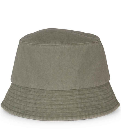 Native Spirit Faded Bucket Hat in Washed Organic Khaki