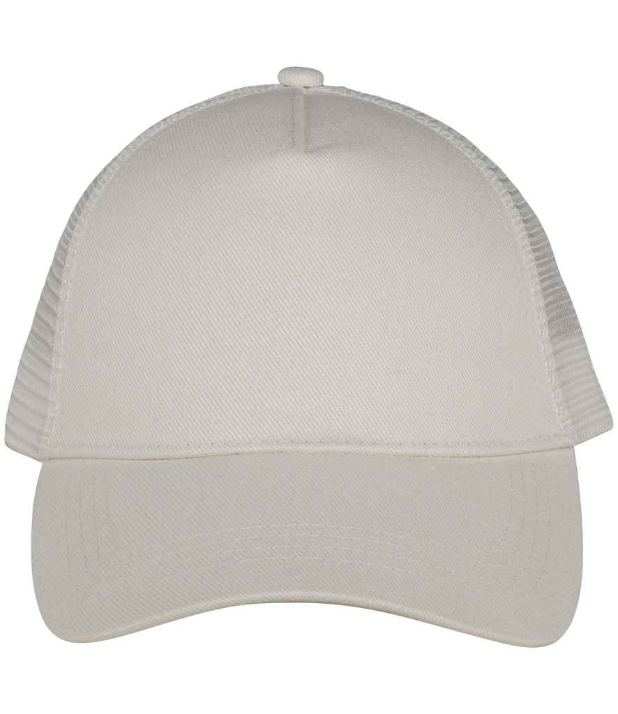 Native Spirit 5 Panel Trucker Cap in Ivory