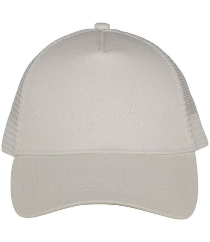 Native Spirit 5 Panel Trucker Cap in Ivory