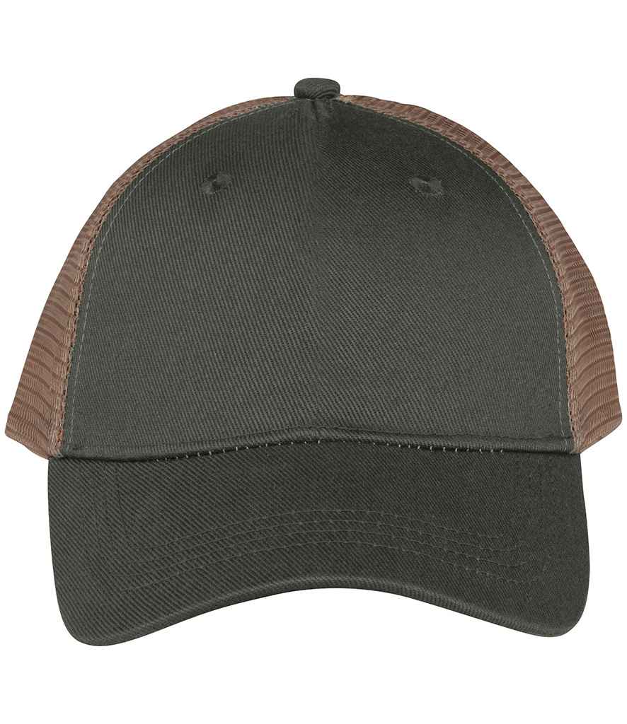 Native Spirit 5 Panel Trucker Cap in Organic Khaki/Beige