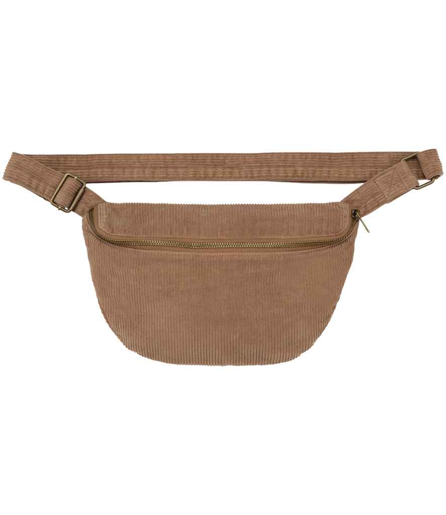 Native Spirit Corduroy Faded Waist Bag in Washed Dark Camel