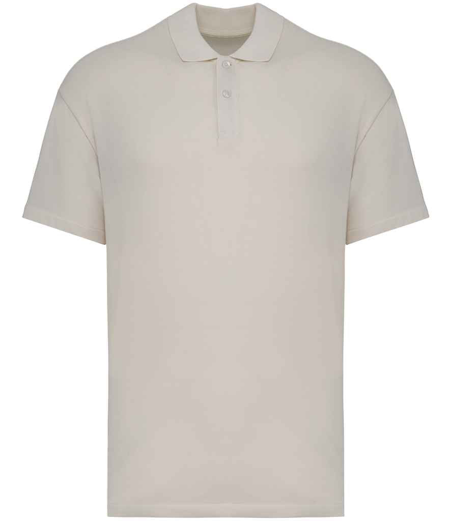 Native Spirit Drop Shoulder Piqué Polo Shirt in Ivory