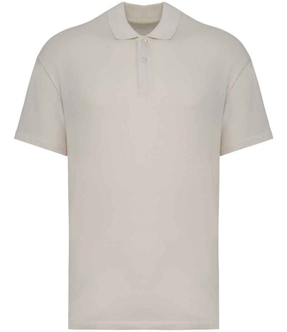 Native Spirit Drop Shoulder Piqué Polo Shirt in Ivory