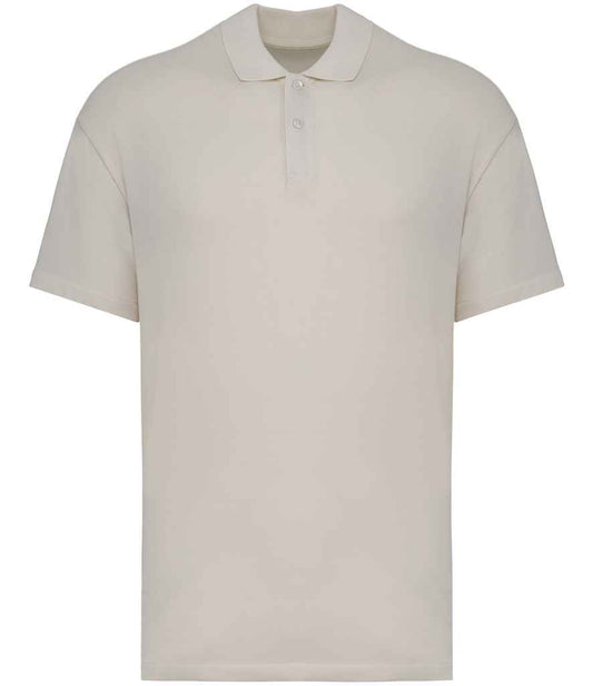 Native Spirit Drop Shoulder Piqué Polo Shirt in Ivory