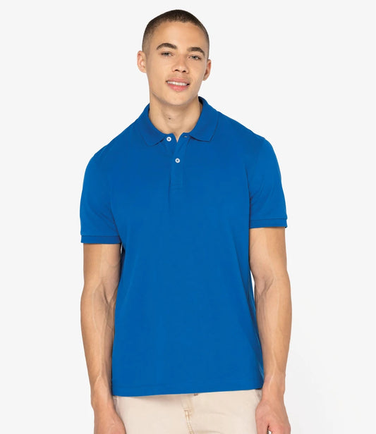Native Spirit Piqué Polo Shirt - Blue Sapphire - Model